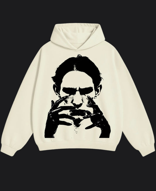 Unusual Oversized Hoodie Off White - Xarlo