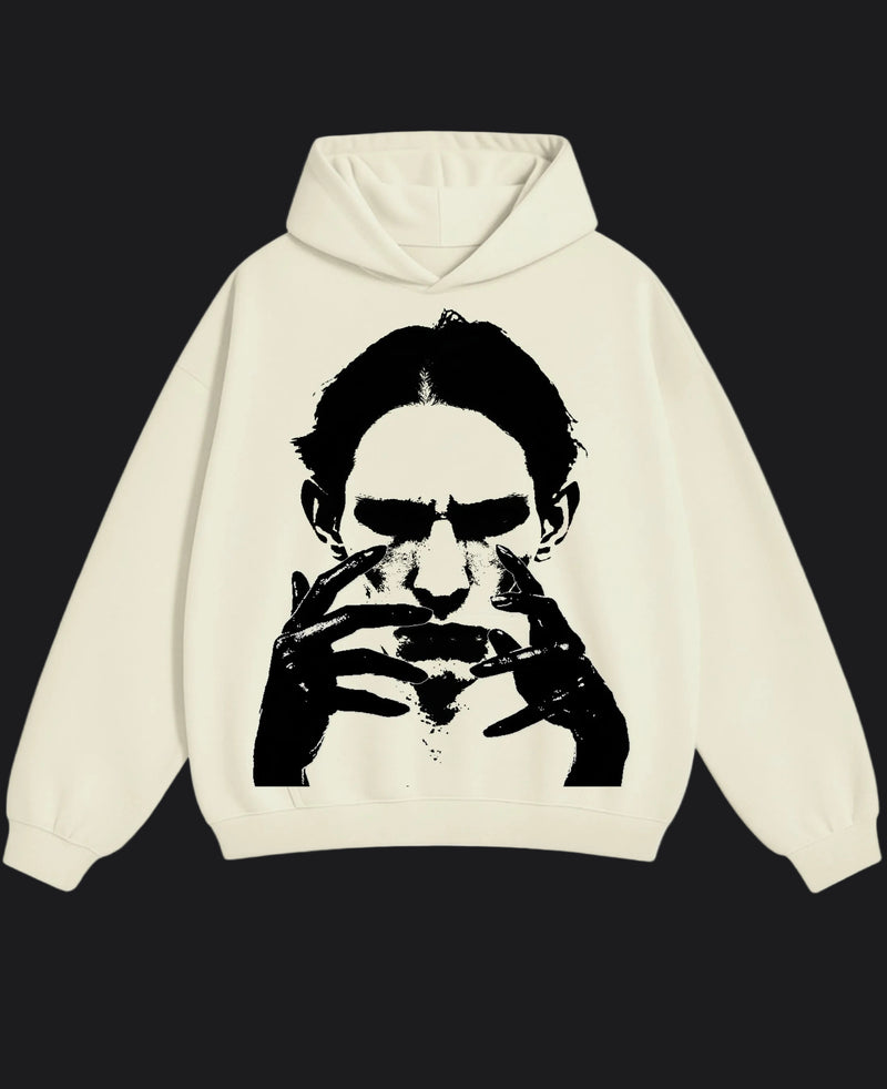 Unusual Oversized Hoodie Off White - Xarlo